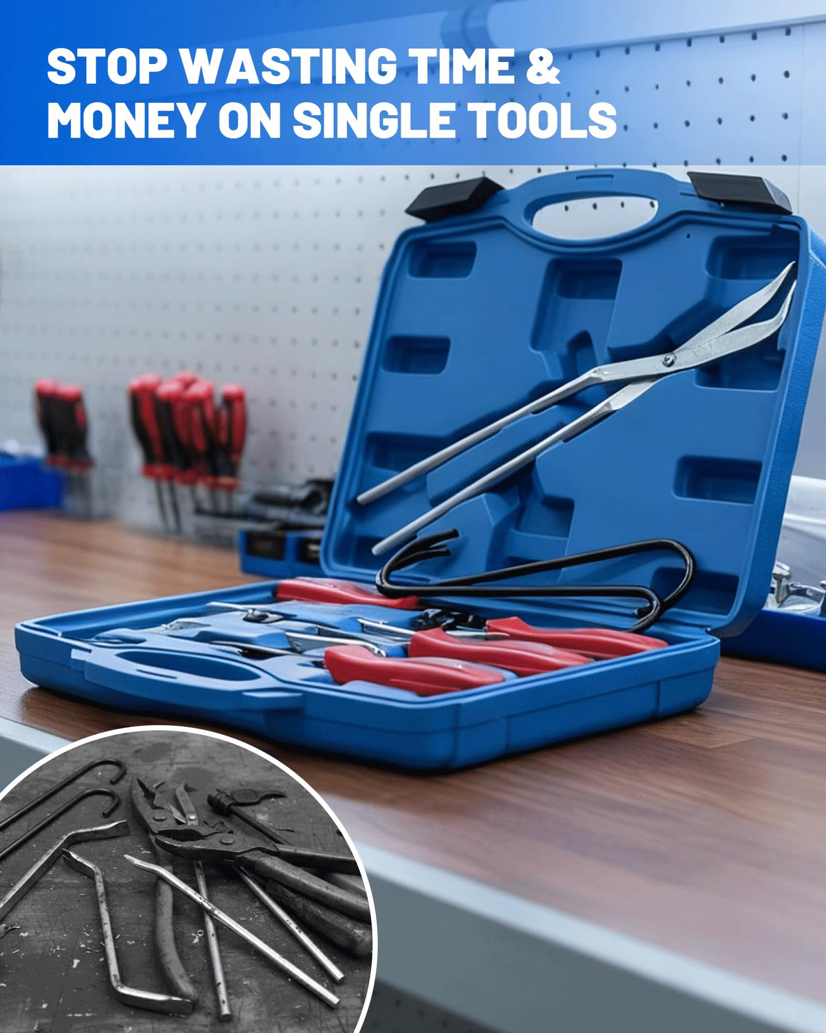 10-Piece Drum Brake Tool Kit with Case & Gloves Y42523