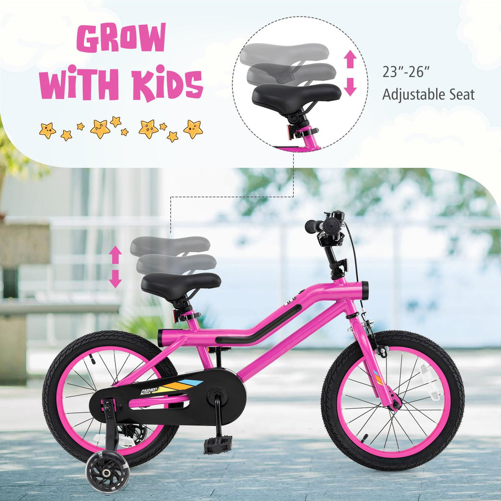 16 18 Inch Lighted Kids Bike with Training Wheels R3596
