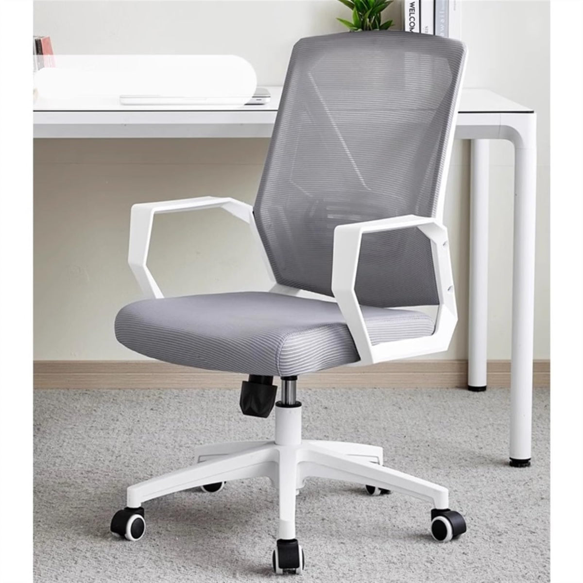 Adjustable Swivel Ergonomic Mid-Back Mesh Office Chair with Wheels C962448