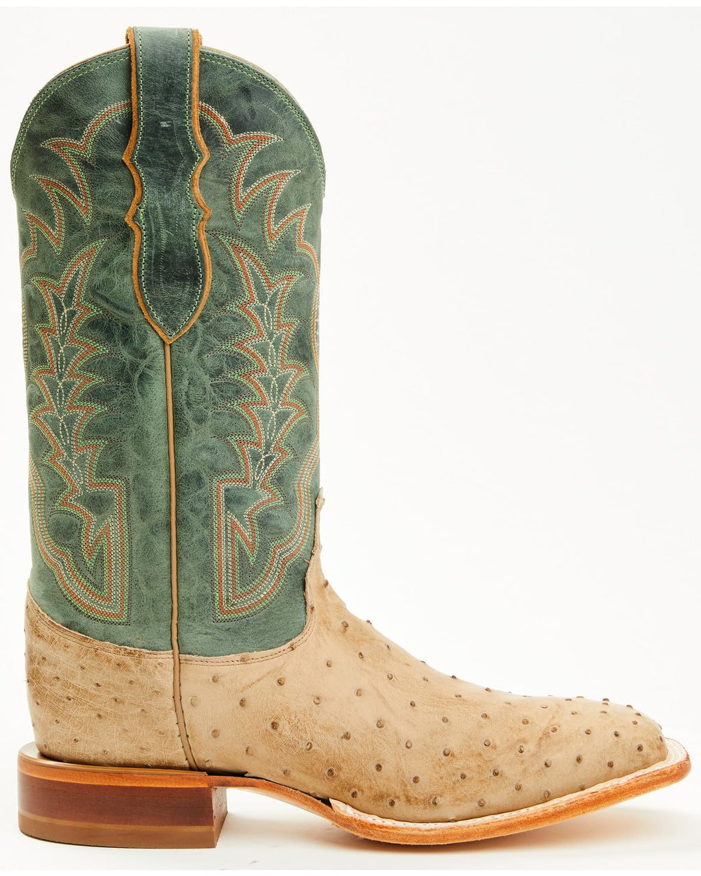 Men's Ostrich Western Boot Broad Square Toe H9046