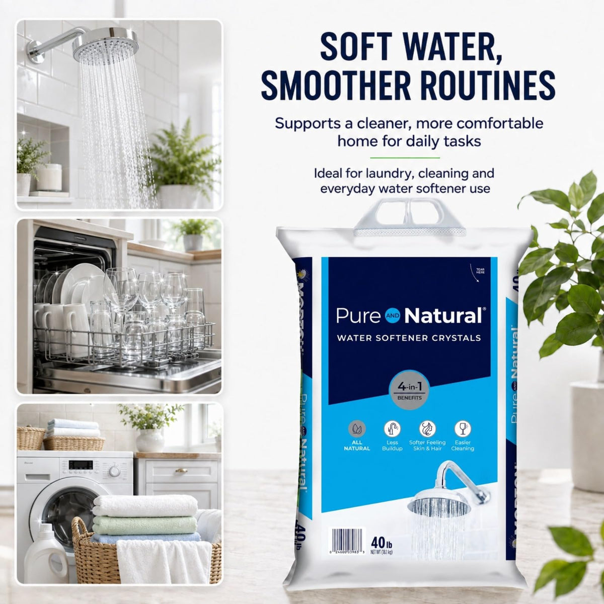 Water Softener Salt Crystals 40 lb 2 Pack Y85597