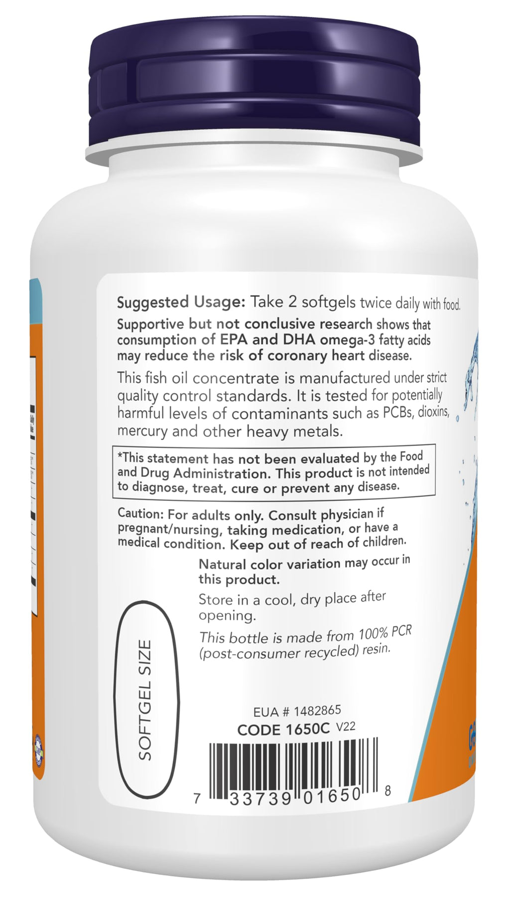 Omega-3 180 EPA / 120 DHA 100 Softgels Pack of 2 L185984