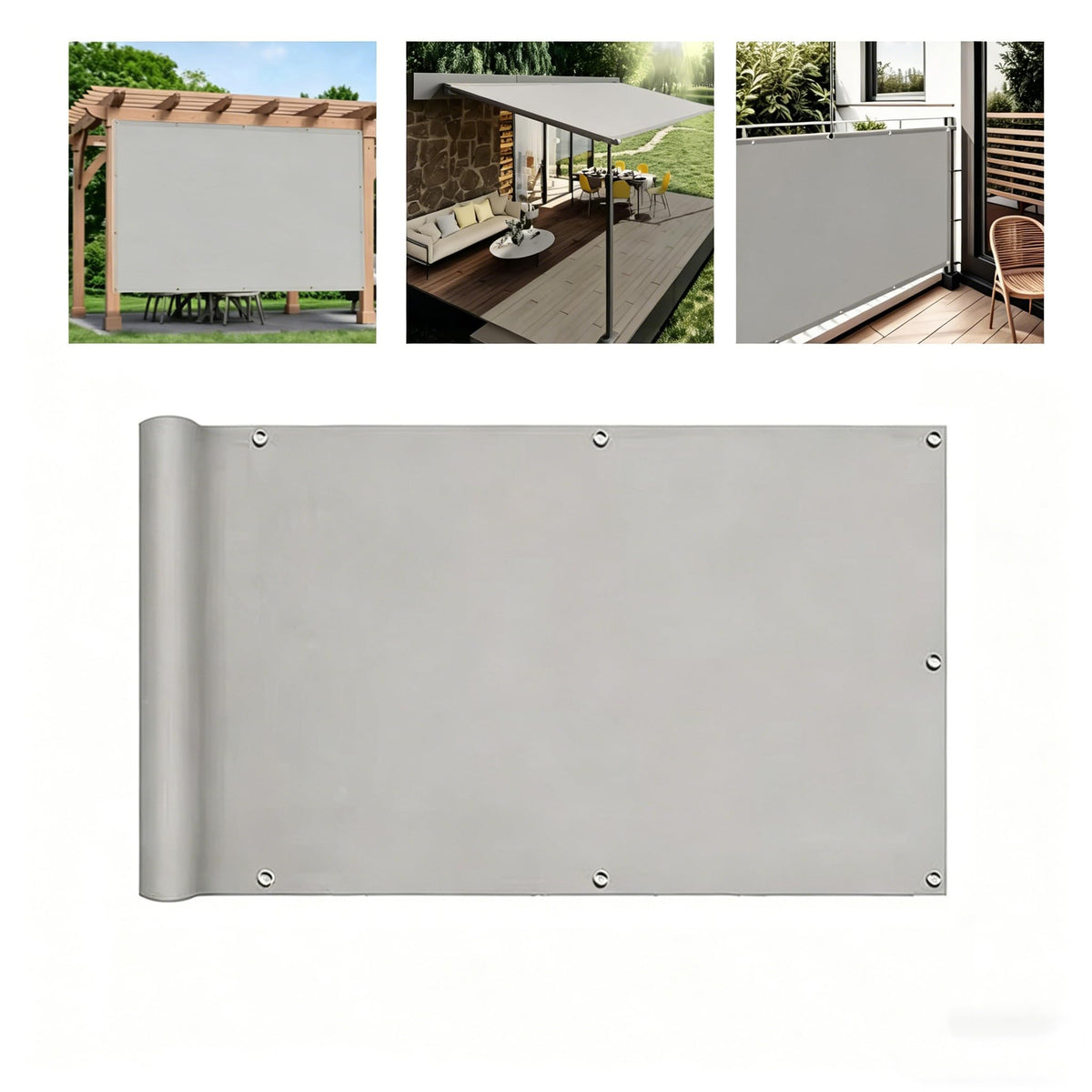 Light Gray 3.3′x3.3′ Waterproof UV Resistant Privacy Screen V5881
