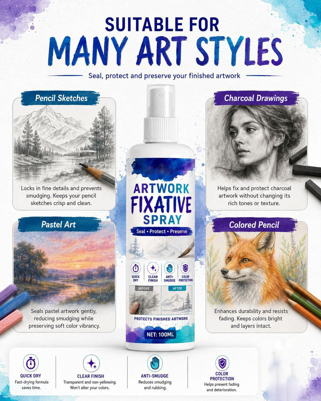 100ml Workable Fixative Spray L929716