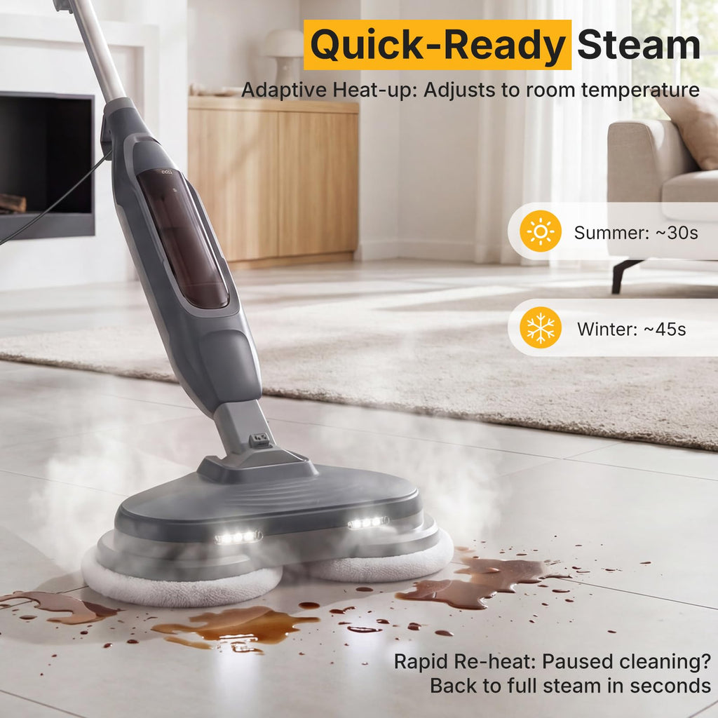 Dual Rotating Scrub & Steam Mop B4449