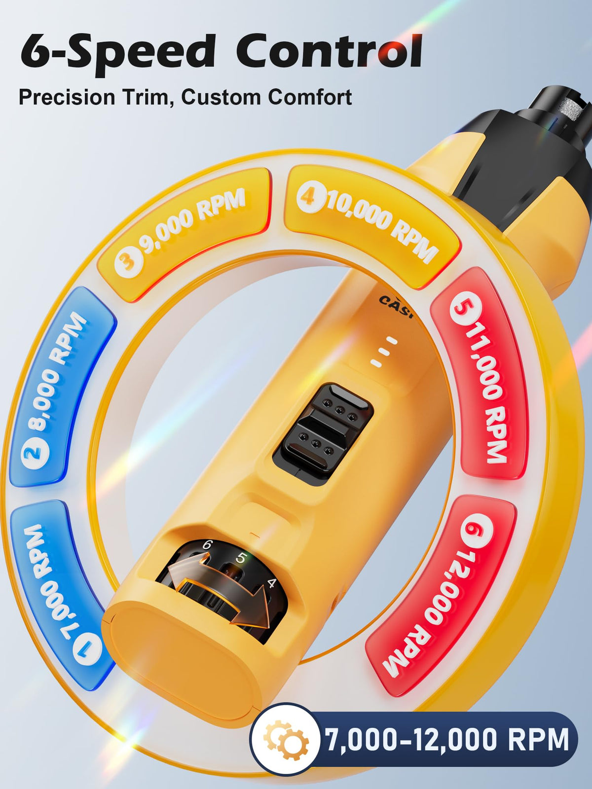 6-Speed Dog Nail Grinder with Dust Cap & 2 LED Lights & 2000mAh Battery X87069