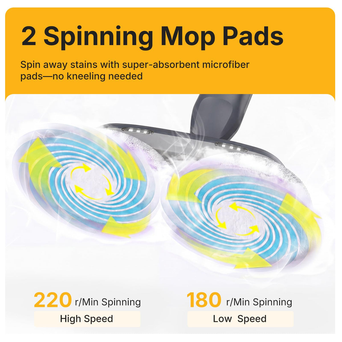 Dual Rotating Scrub & Steam Mop B4449