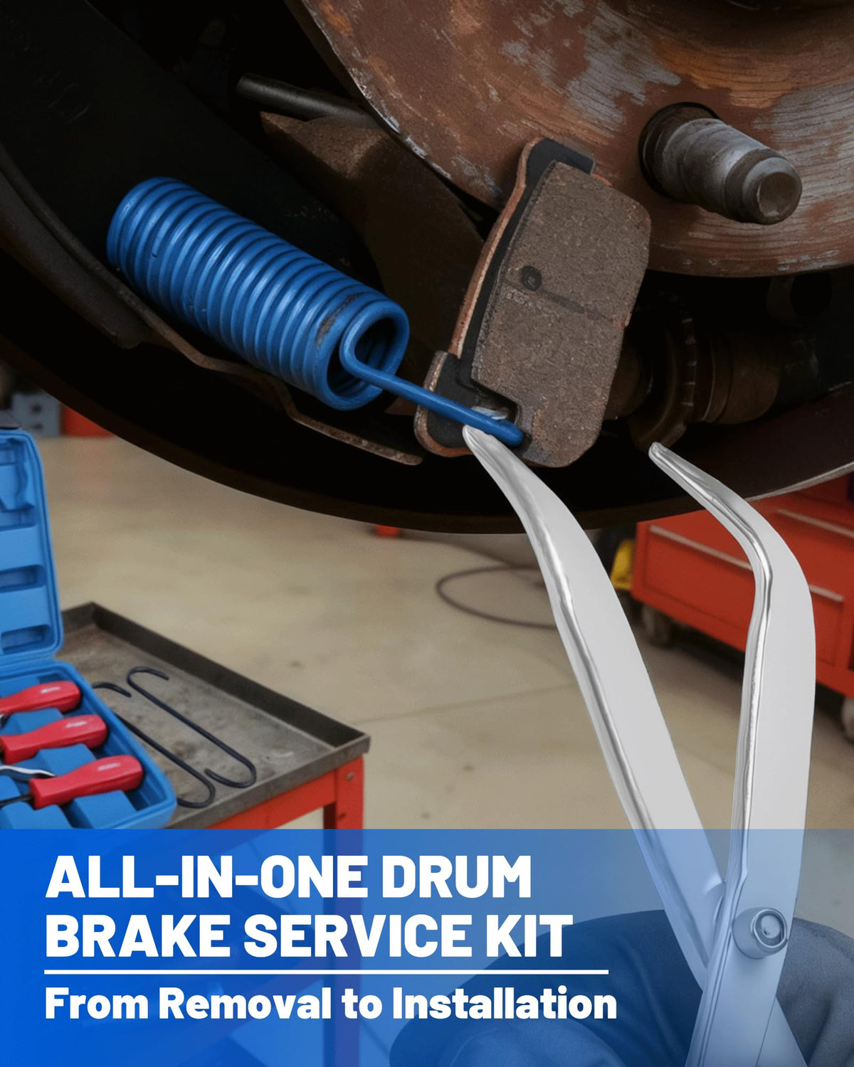 10-Piece Drum Brake Tool Kit with Case & Gloves Y42523
