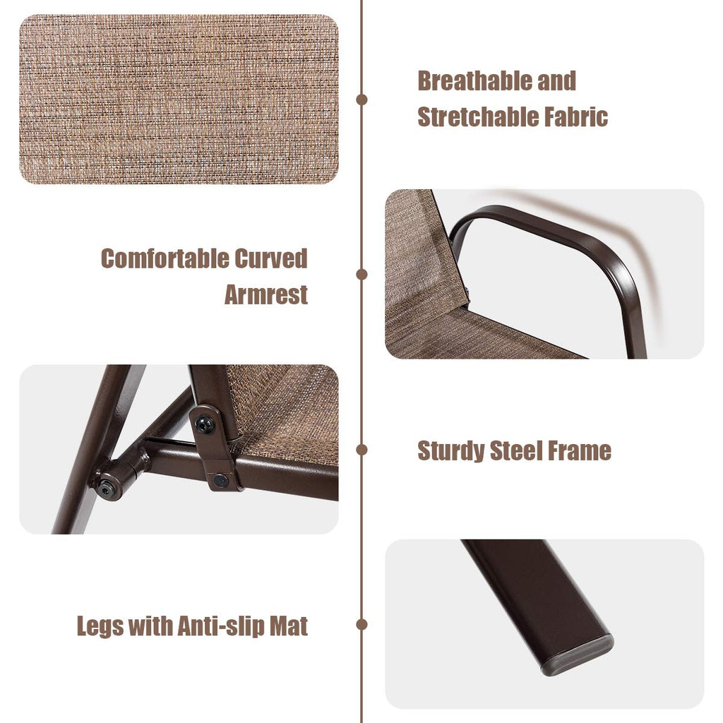 2 Piece Outdoor Patio Chairs with Breathable Fabric A8406