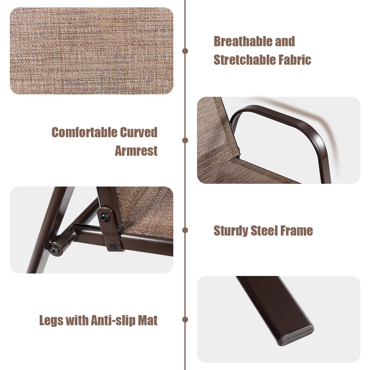 2 Piece Outdoor Patio Chairs with Breathable Fabric A8406