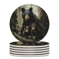 Absorbent Ceramic Stone Coasters Set of 4 Cork Base H352704