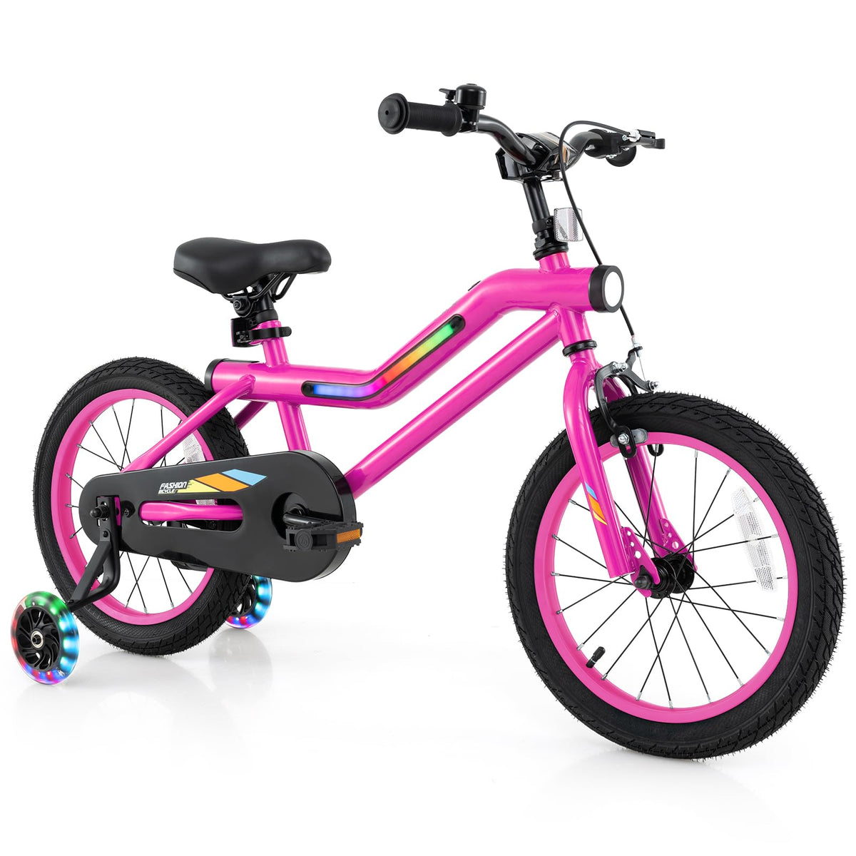 16 18 Inch Lighted Kids Bike with Training Wheels R3596