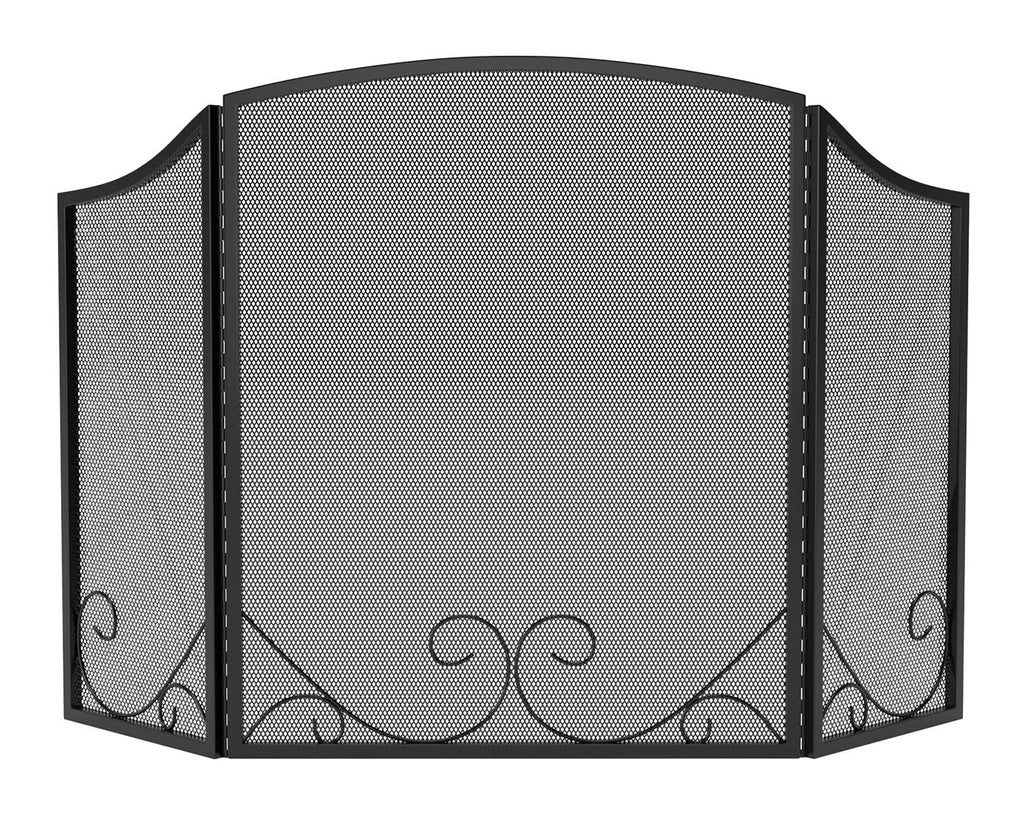 Black Wrought Iron Fireplace Screen V504