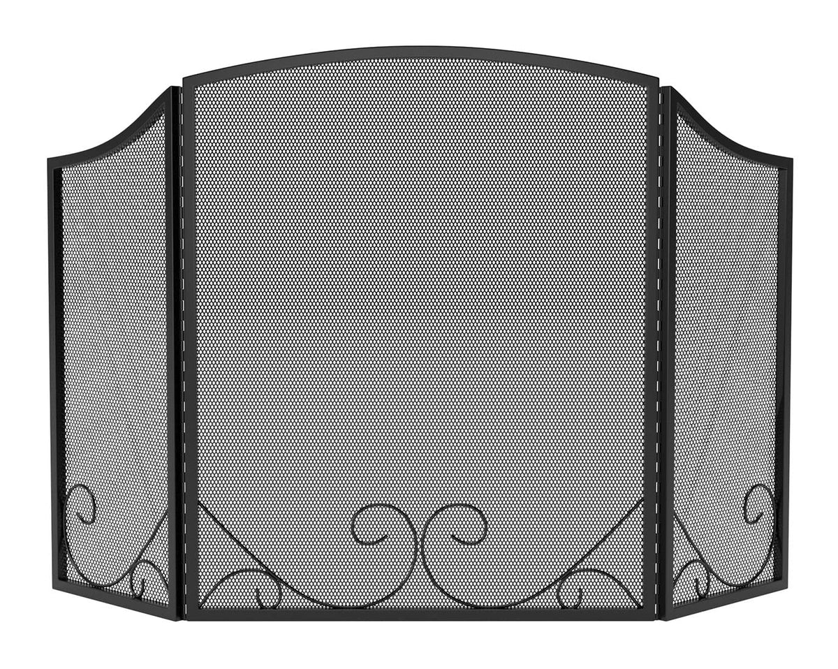 Black Wrought Iron Fireplace Screen V504