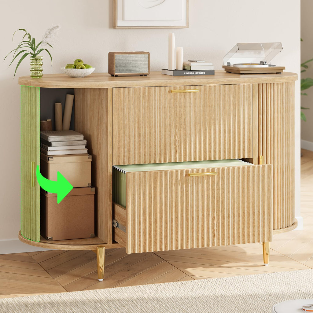 2 Drawer File Cabinet with 2 Sliding Door U737
