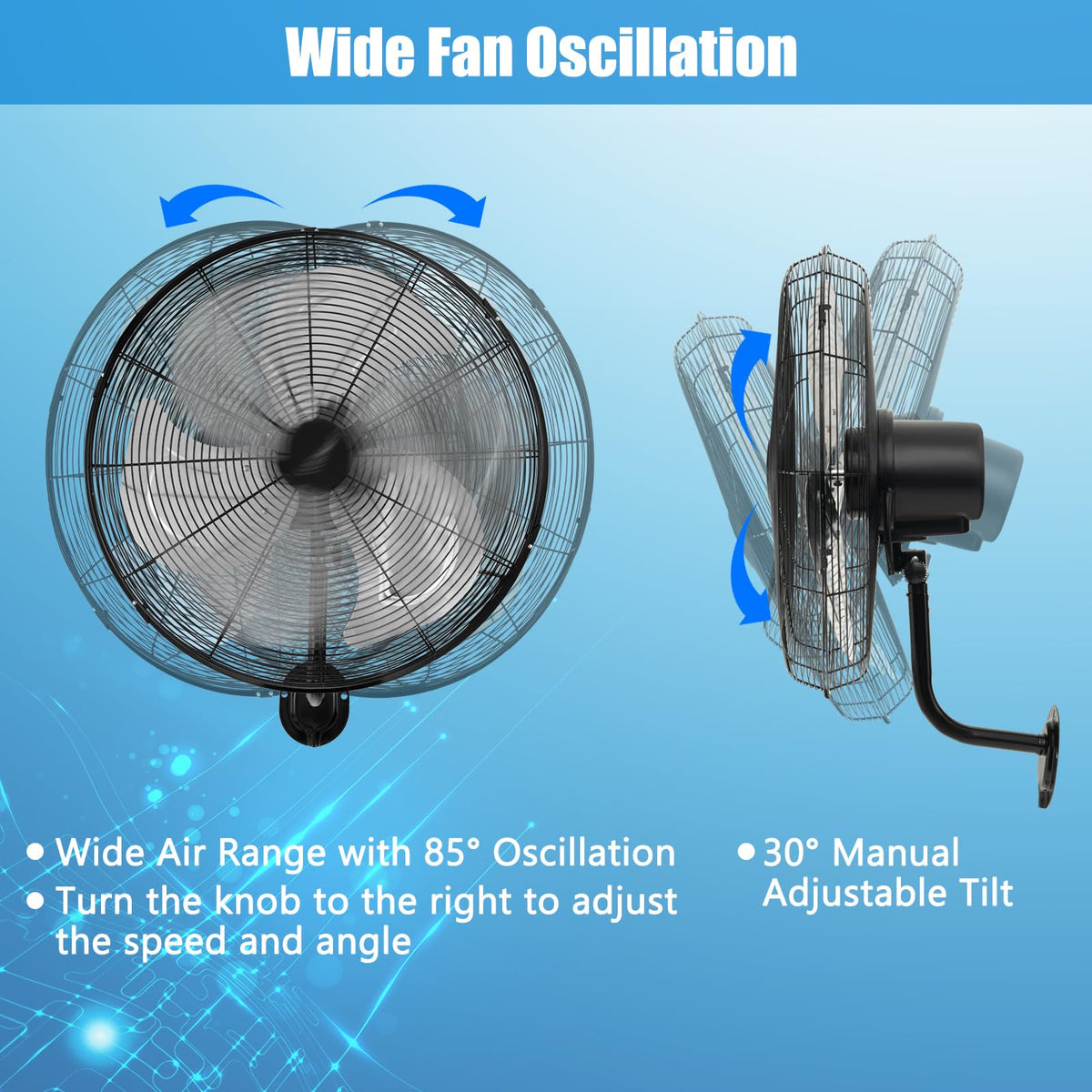 20 Inch Oscillating Wall Fan Z6345