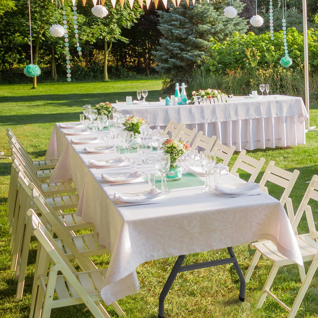 6 ft Plastic Folding Table with Carry Handle I118685