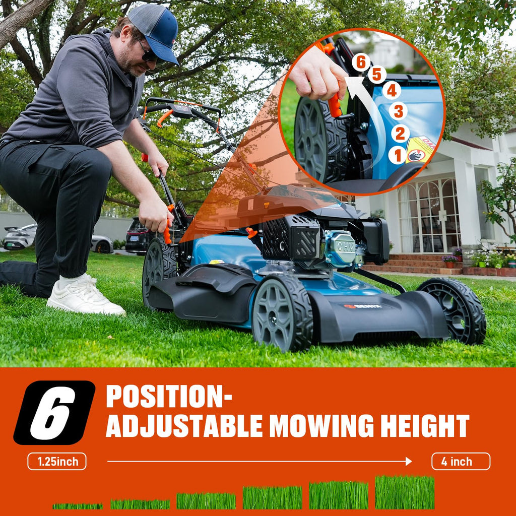 22" 3-in-1 Variable Speed Self Propelled Gas Lawn Mower L9972