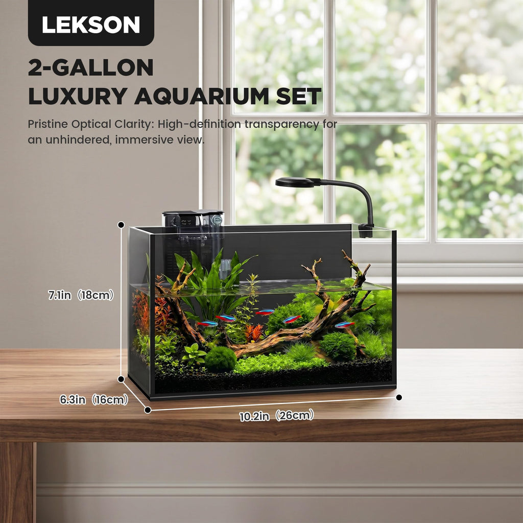 2 Gallon Fish Tank with Light and Filter J477079