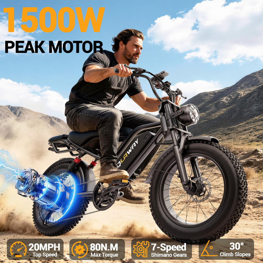 20" Fat Tire 1500W Electric Bike with Removable Battery Y39773