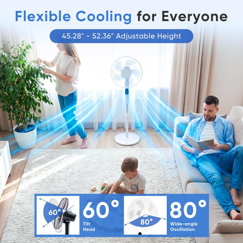 17" Oscillating Pedestal Fan with Remote P8022