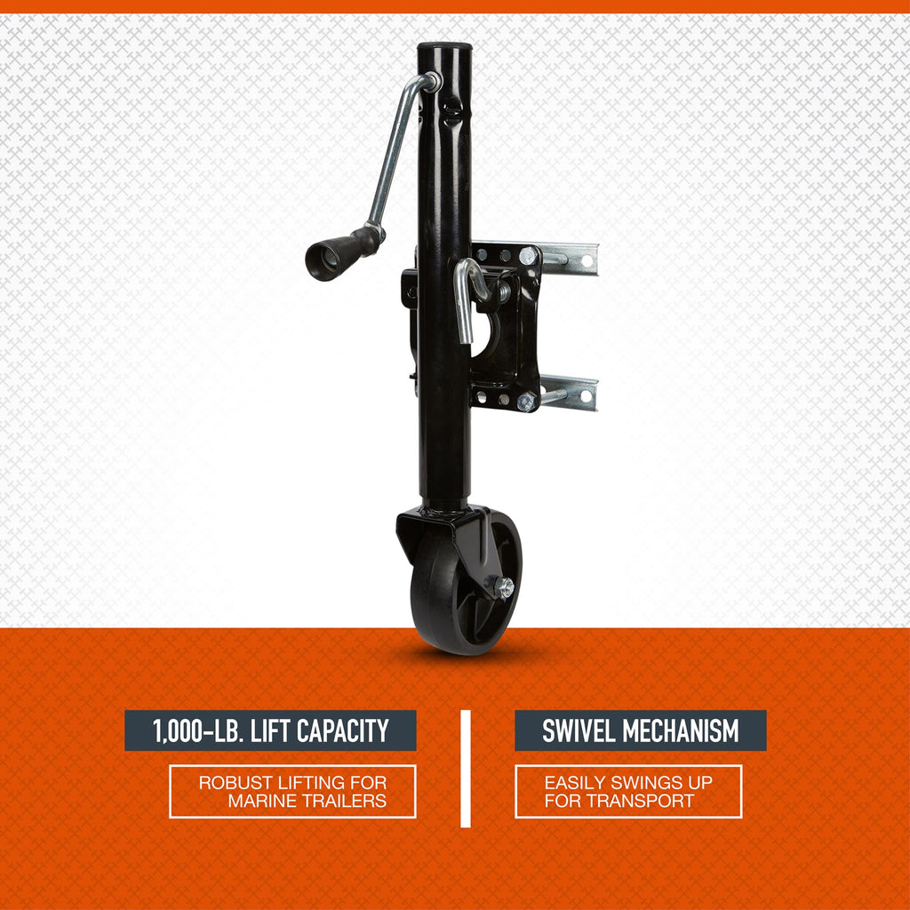 Black 1000-Lb. Capacity Marine Swivel Jack I408