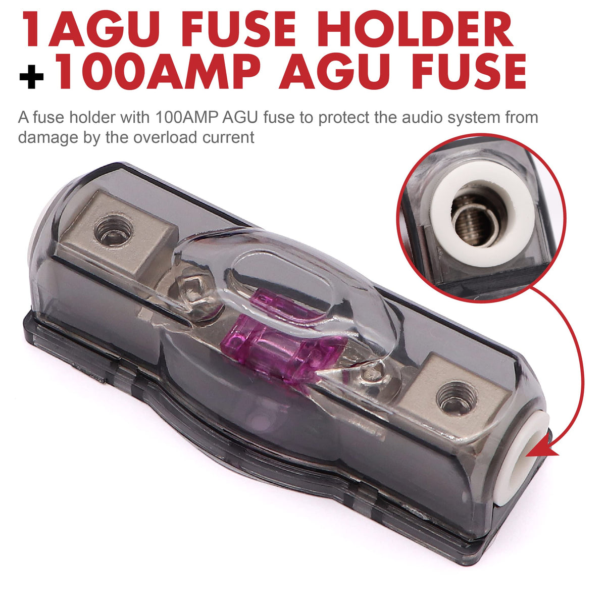0 Gauge 3000W Amp Wiring Kit with 100A AGU Fuse P42579