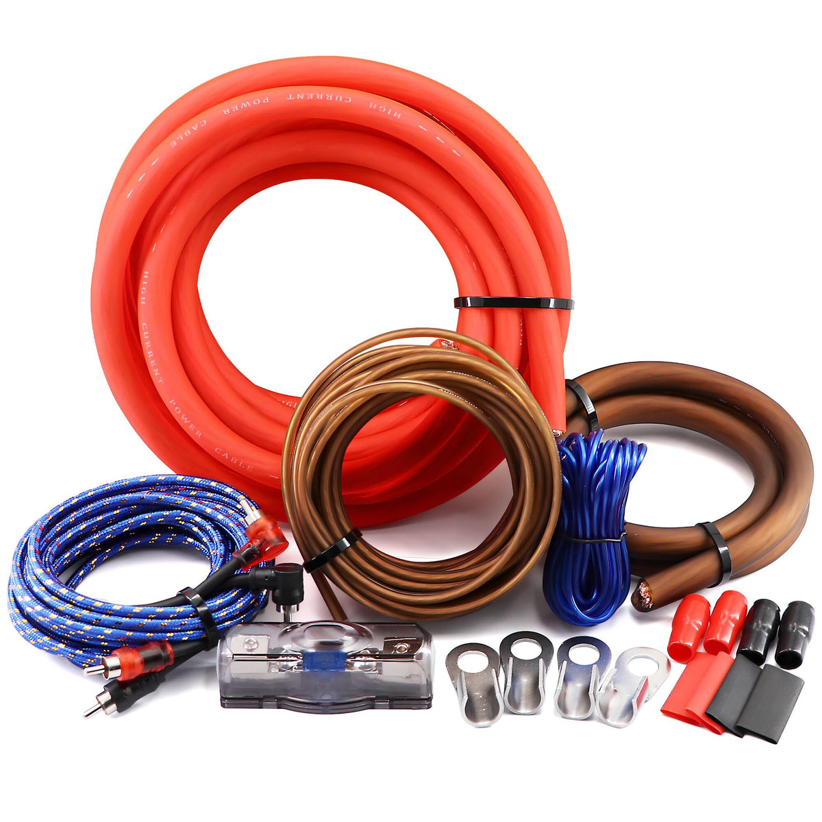0 Gauge 3000W Amp Wiring Kit with 100A AGU Fuse P42579