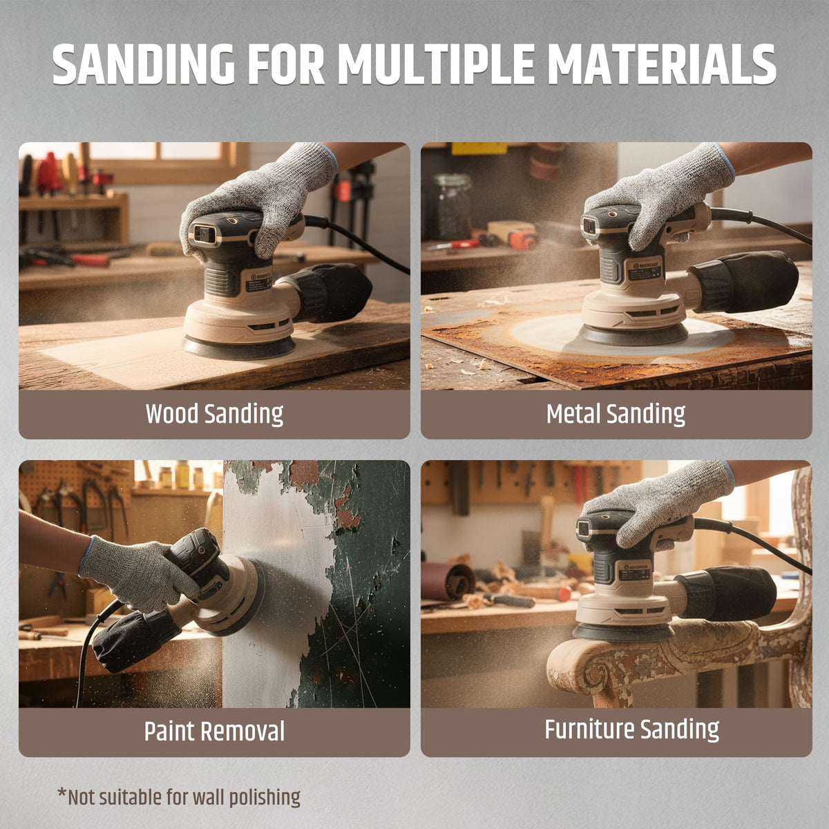 5-Inch Variable Speed Random Orbital Sander with Dust Bag N3074