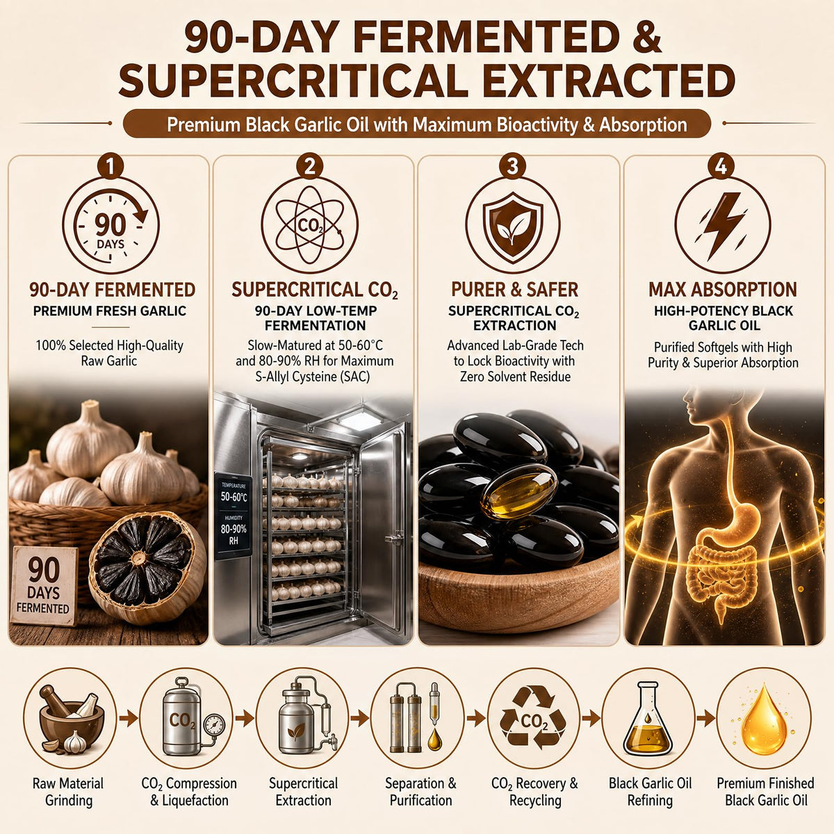 Black Aged Garlic Extract with CoQ10 Ubiquinol & Vitamin K2, 300 Softgels S3473