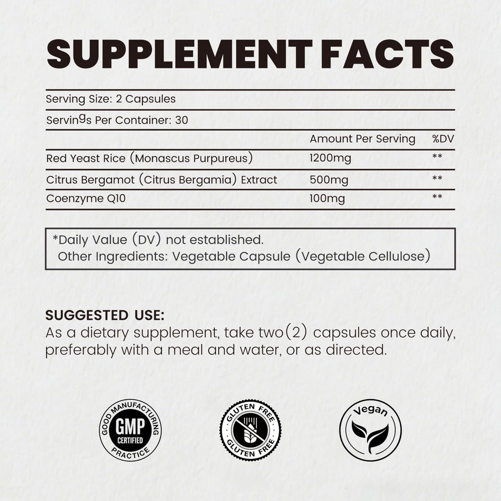 Red Yeast Rice CoQ10 Citrus Bergamot 60 Capsules K184397