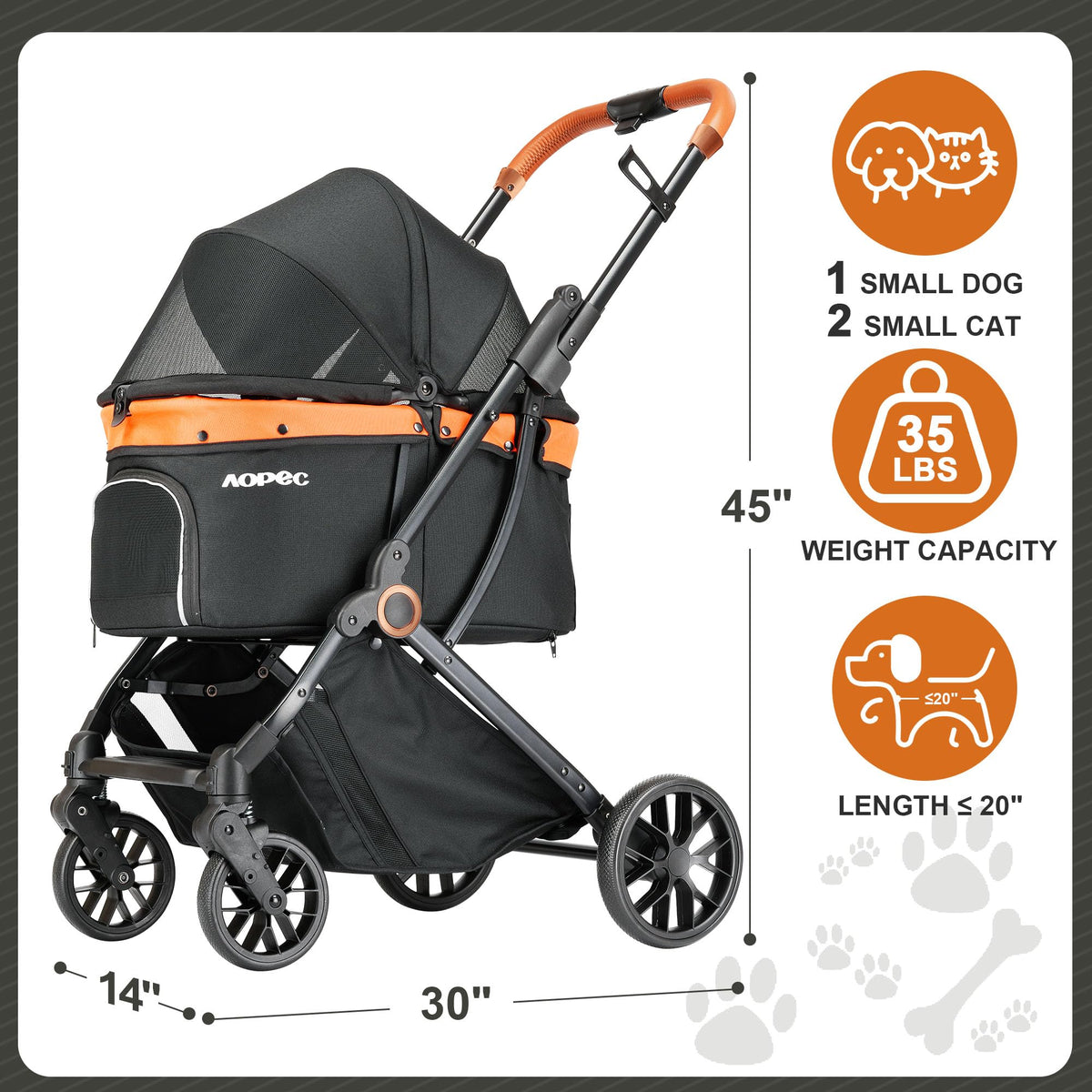 Black Pet Stroller Y9035