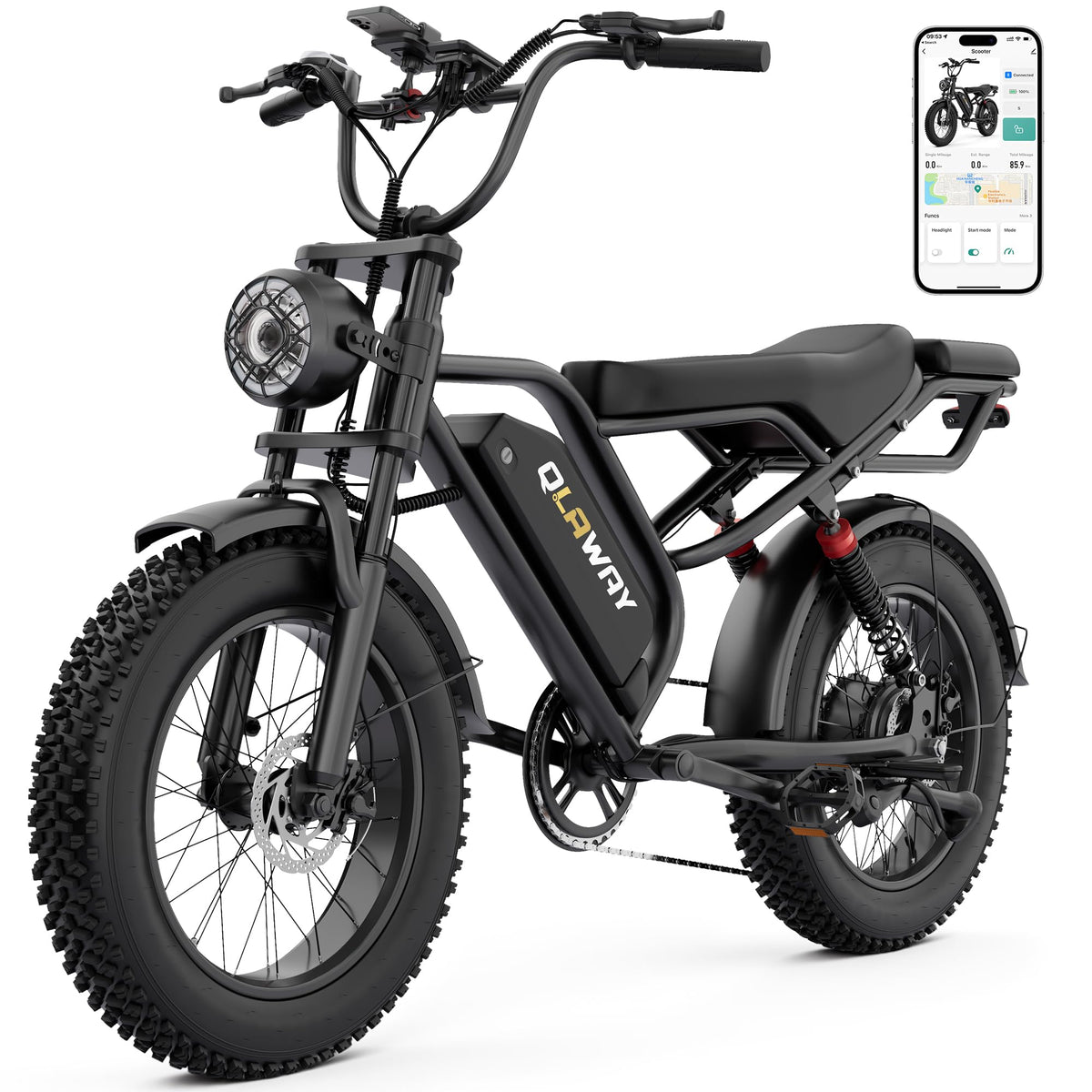 20" Fat Tire 1500W Electric Bike with Removable Battery Y39773