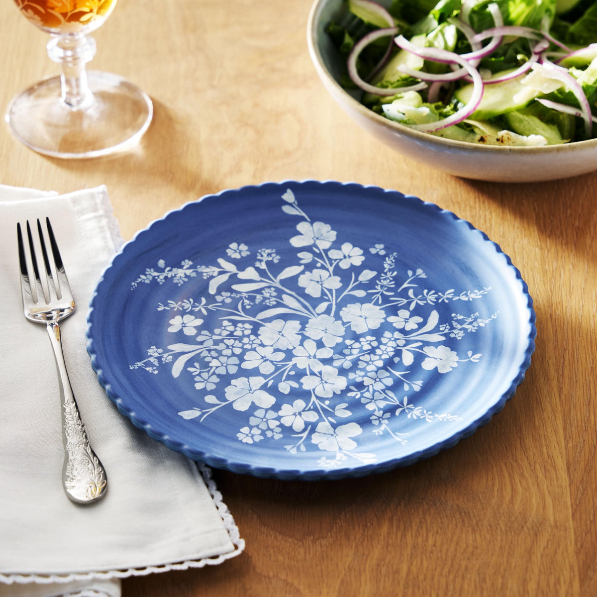 12 Piece Blue Bamboo Melamine Dinnerware Set H3668