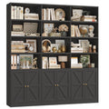 75" Tall Black Bookshelf with 6 Doors E66506