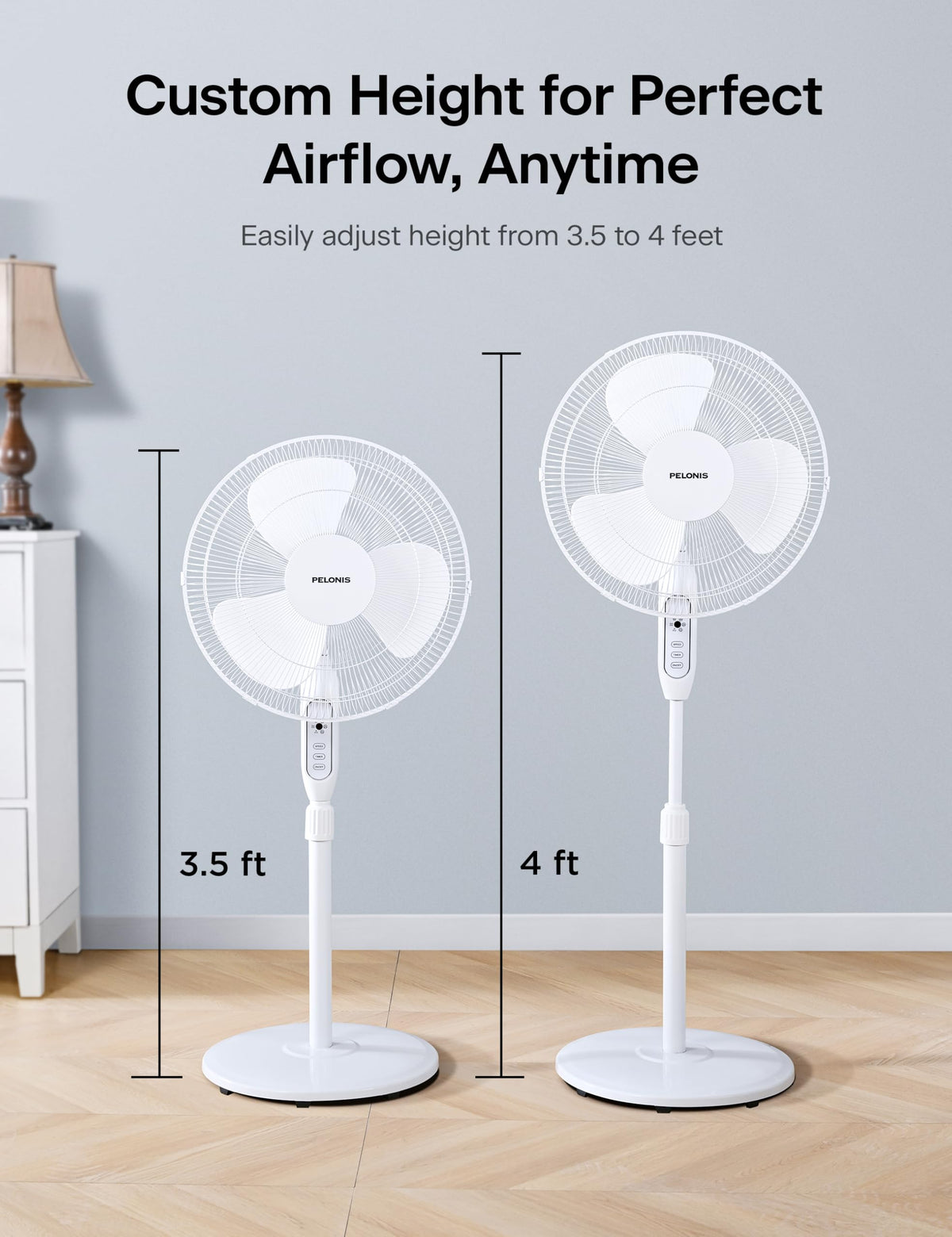 16" Adjustable Oscillating Pedestal Fan with Remote Q62346