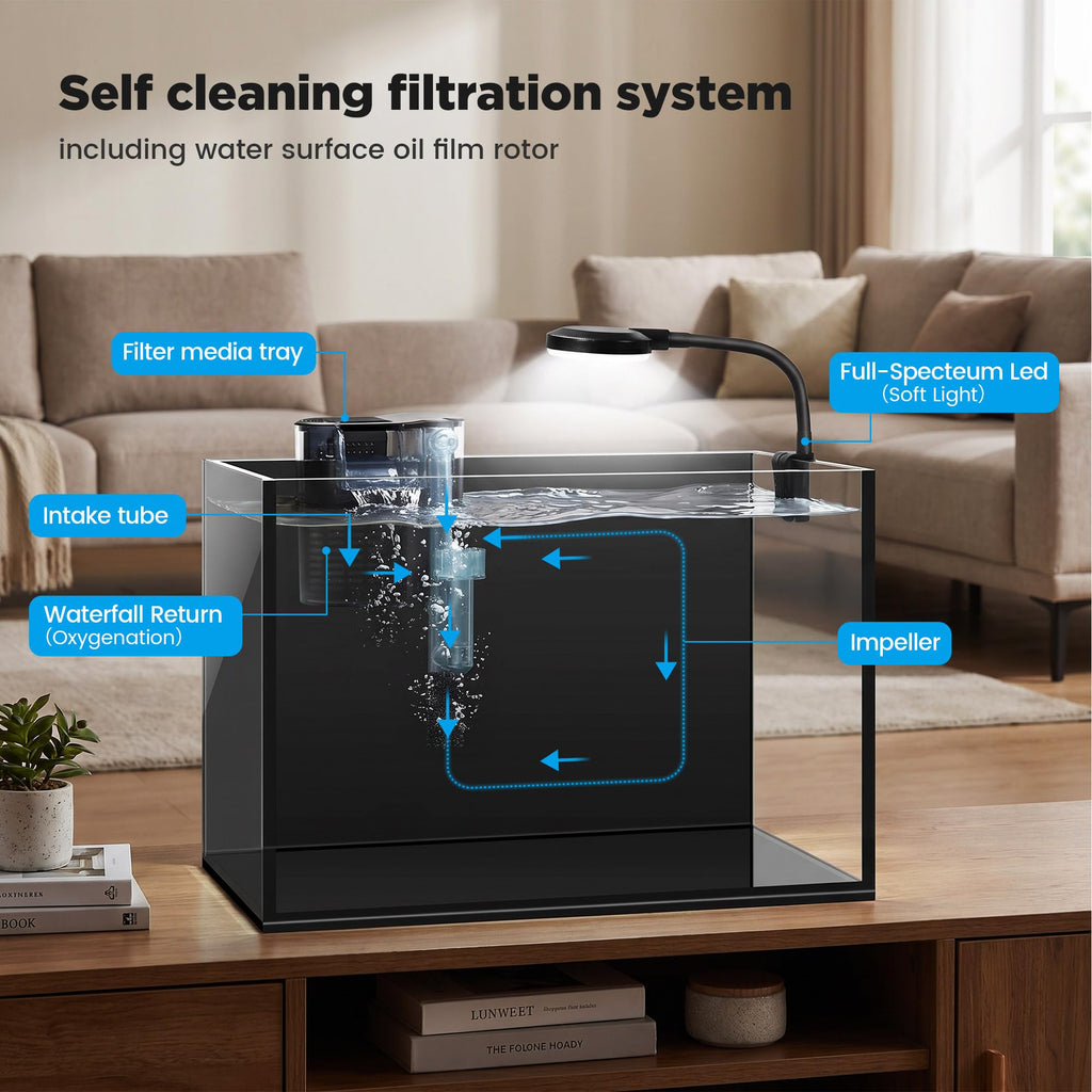 2 Gallon Fish Tank with Light and Filter J477079