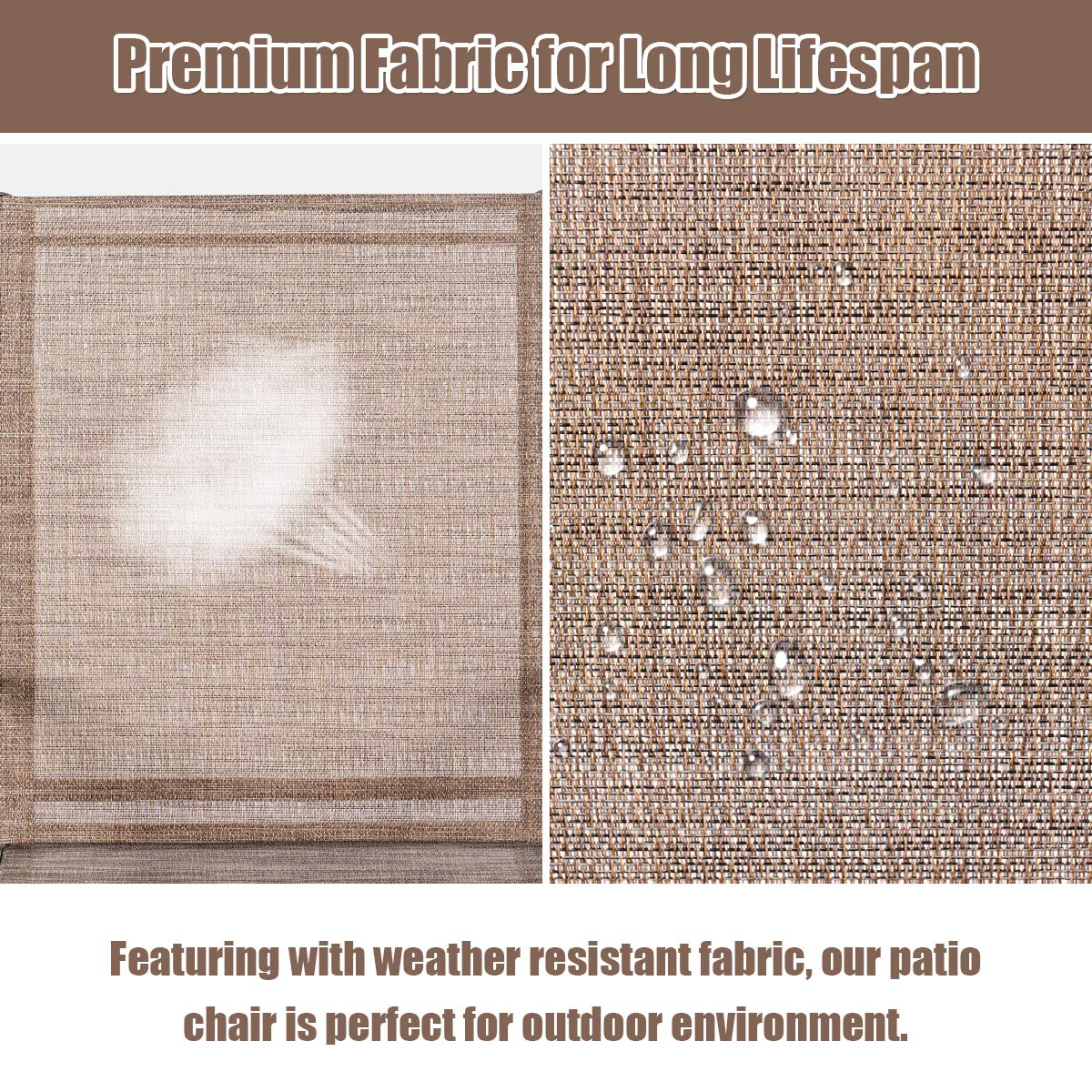2 Piece Outdoor Patio Chairs with Breathable Fabric A8406