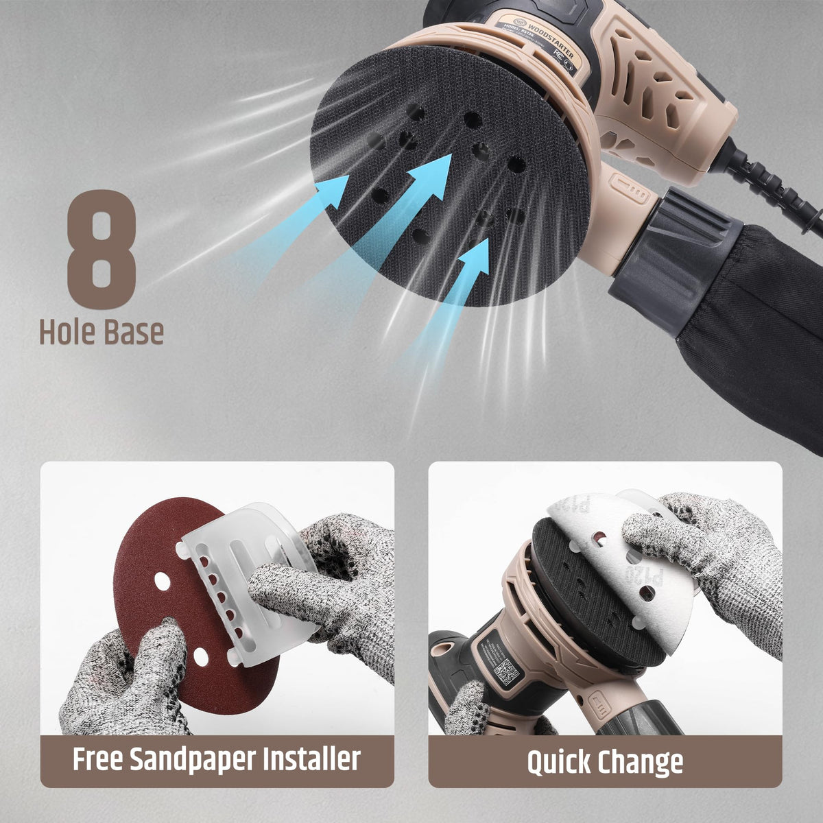 5-Inch Variable Speed Random Orbital Sander with Dust Bag N3074