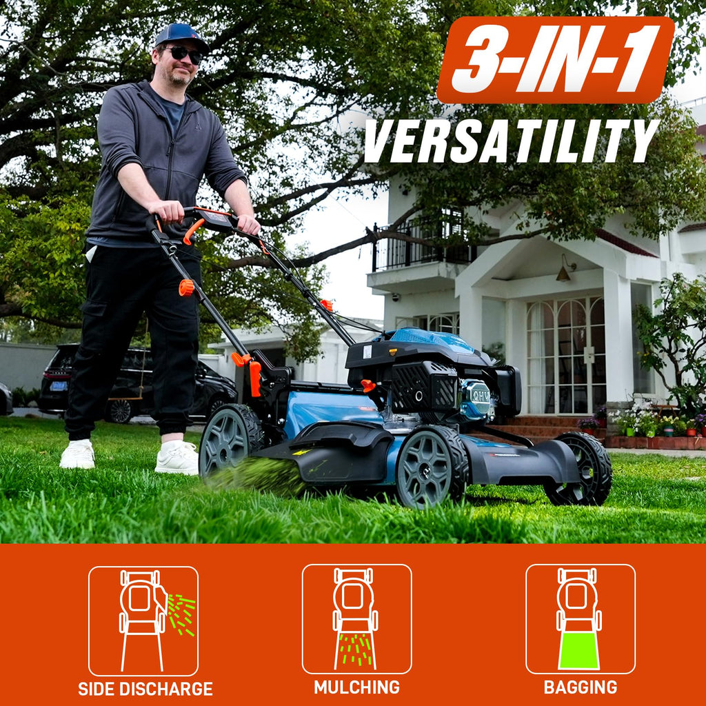 22" 3-in-1 Variable Speed Self Propelled Gas Lawn Mower L9972