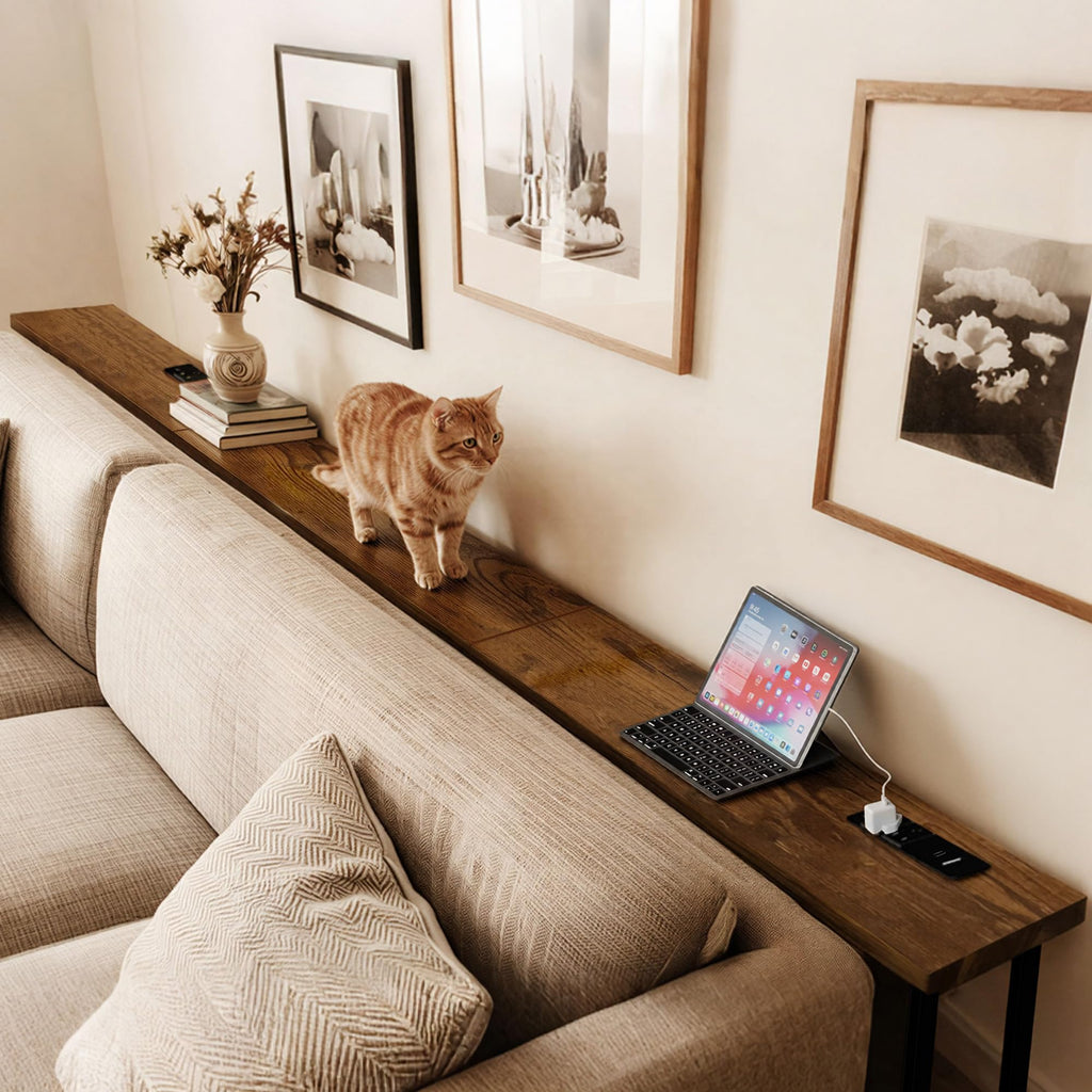 102 Inch Narrow Sofa Table with Power Outlets L139453
