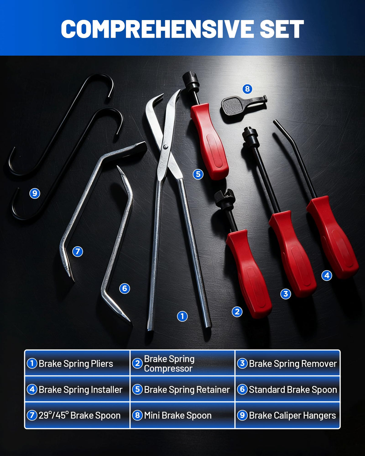 10-Piece Drum Brake Tool Kit with Case & Gloves Y42523