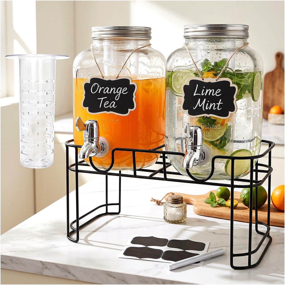 1-Gallon Beverage Dispenser 2 Pack with Stand B256