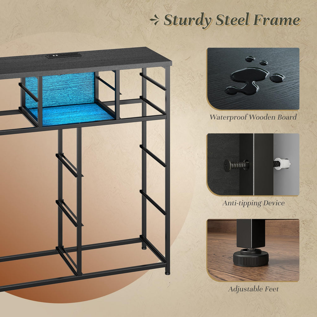 Black 10 Drawer Dresser with Charging Station I913