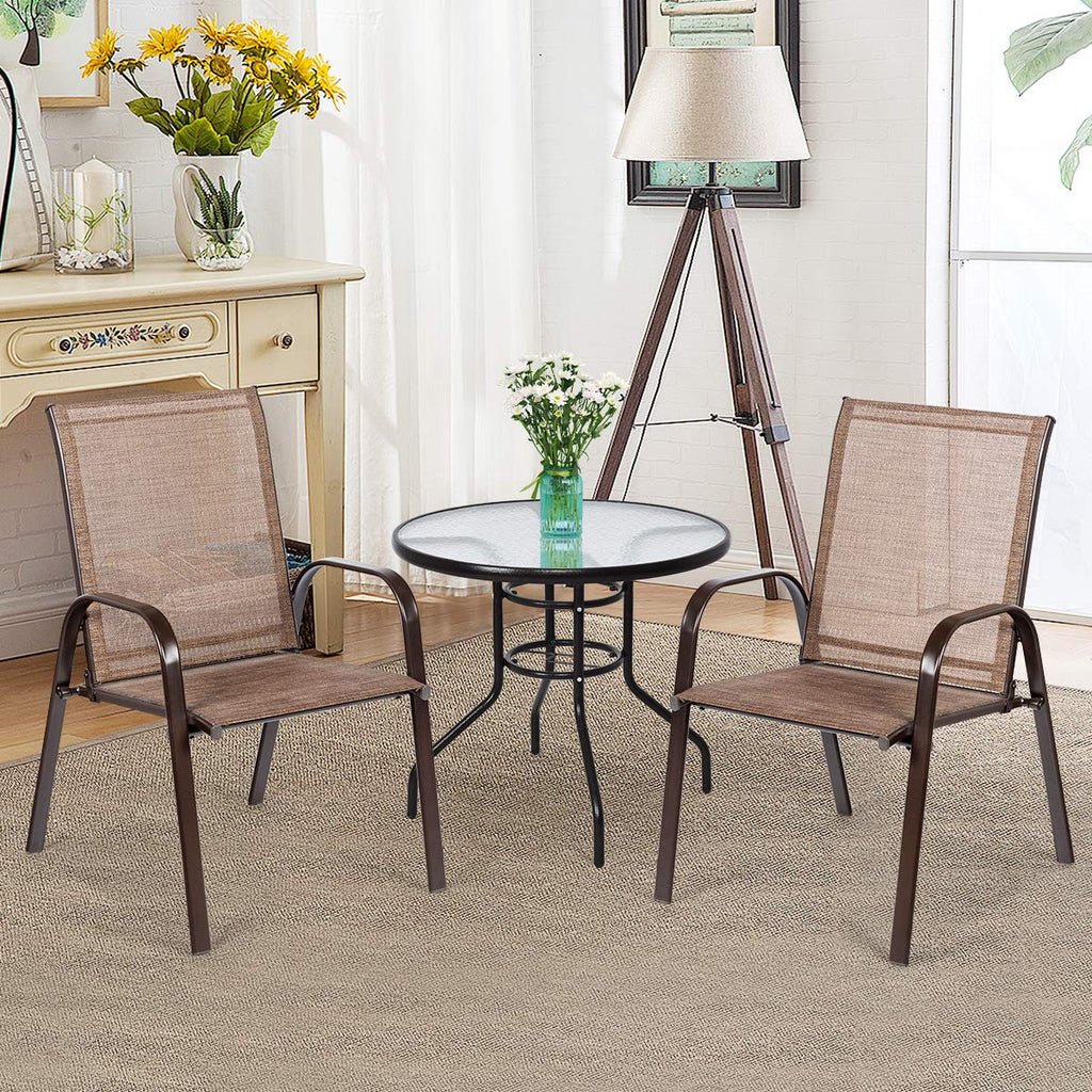 2 Piece Outdoor Patio Chairs with Breathable Fabric A8406