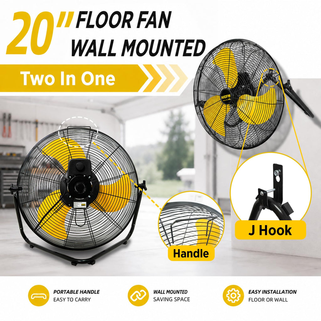 20" 6200 CFM High Velocity Metal Floor Fan Z330