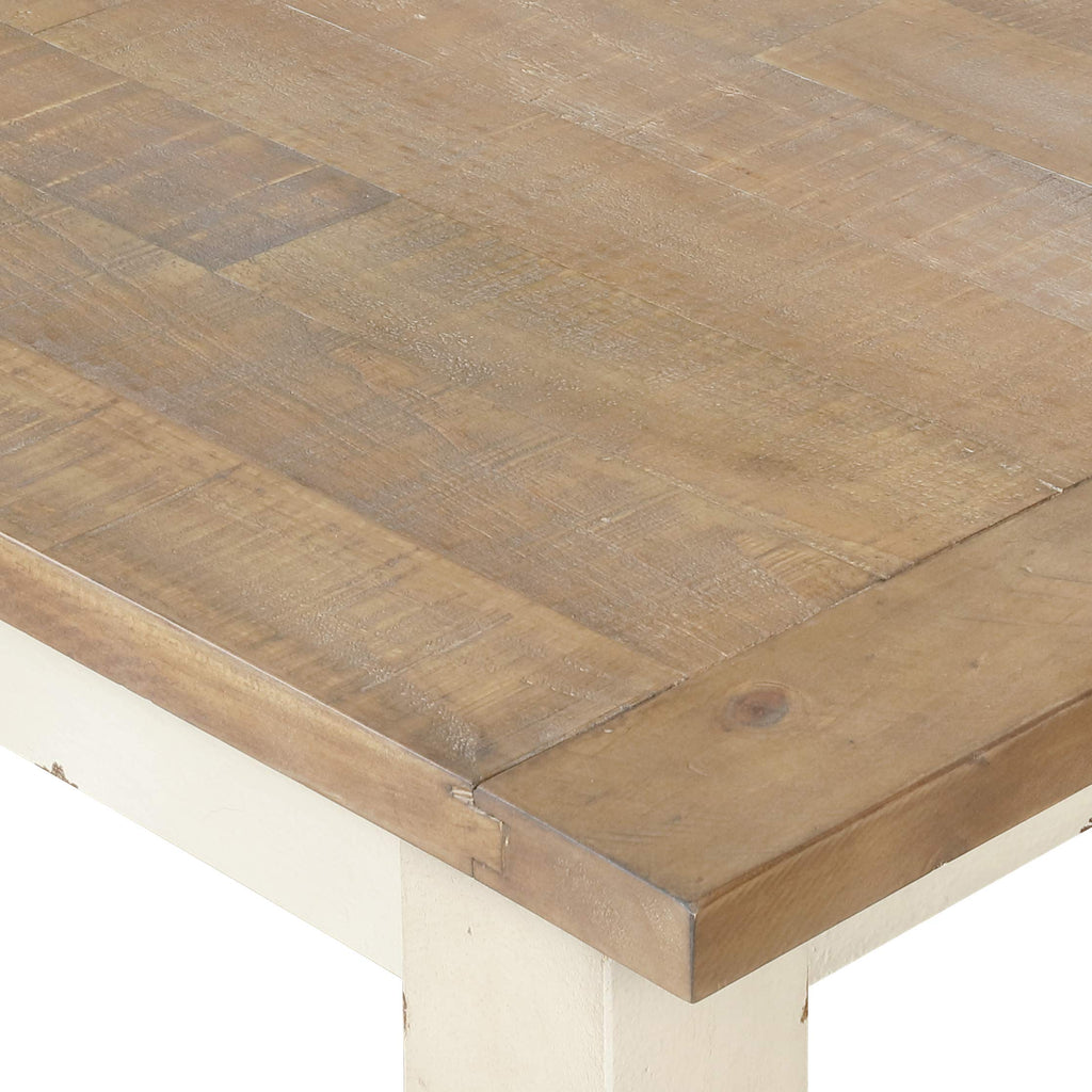 Antique White Two-Tone Oak Wood Dining Bench H295076