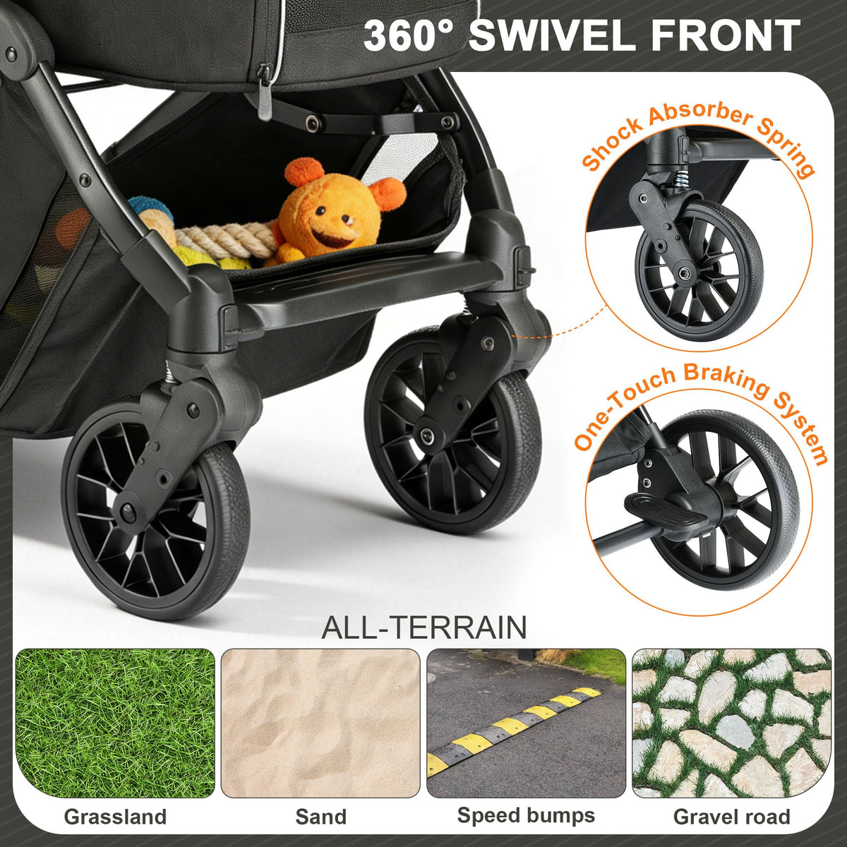 Black Pet Stroller Y9035