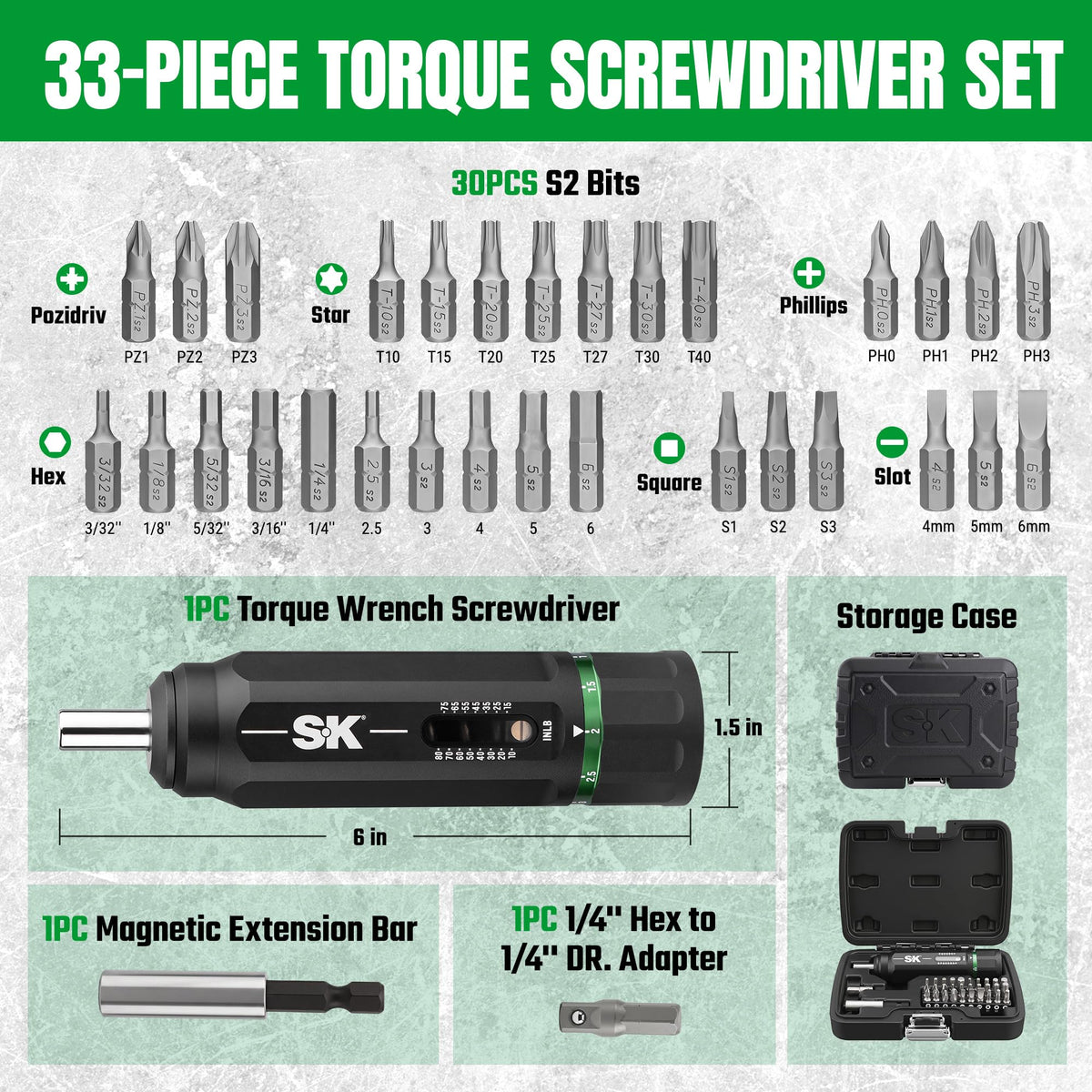 33-Piece Torque Screwdriver Set C116088