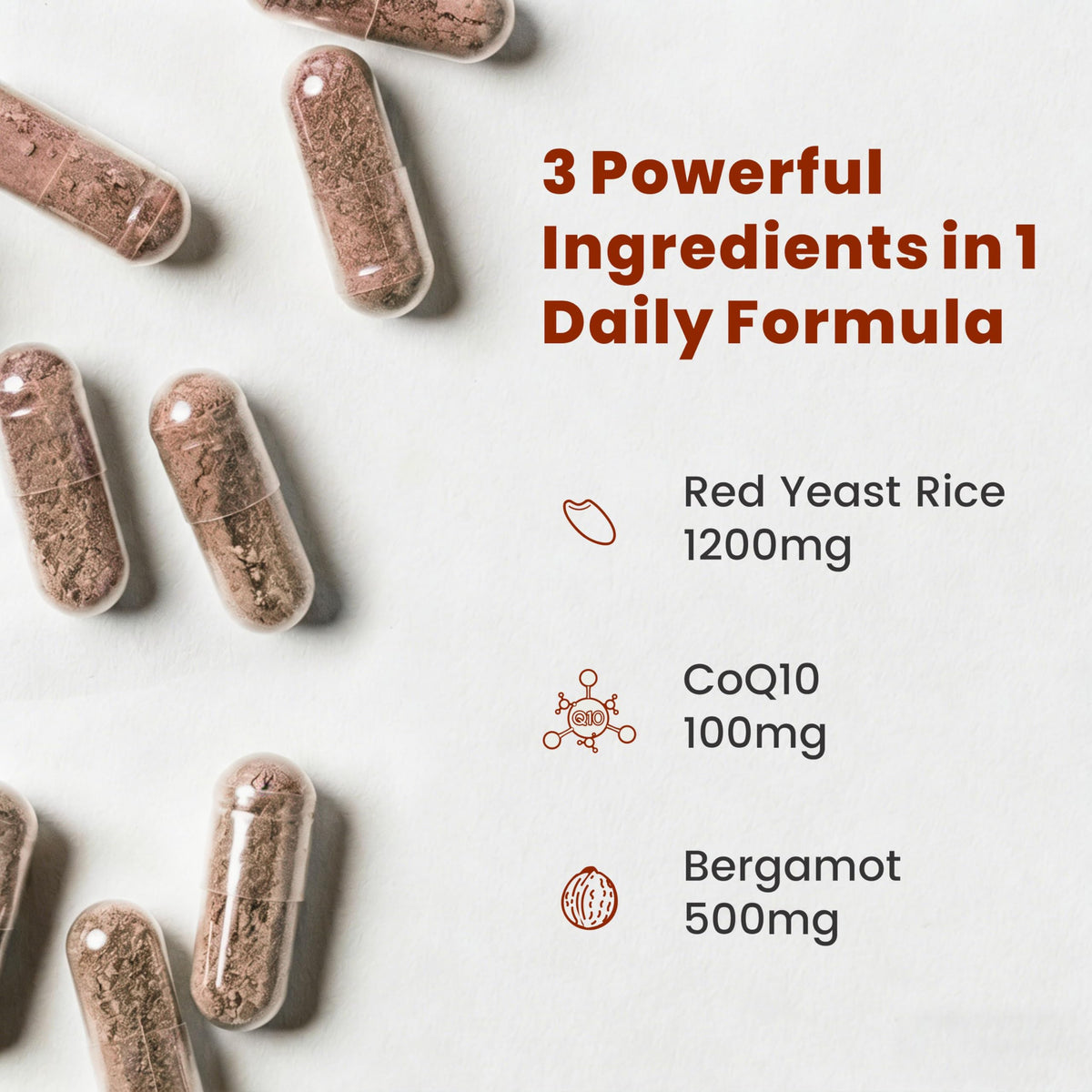 Red Yeast Rice CoQ10 Citrus Bergamot 60 Capsules K184397